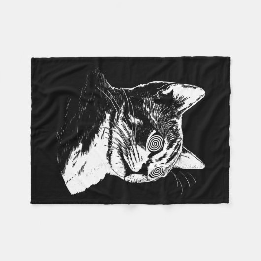 Psychedelisch kattenfestival Edm Trippy Illusion K Fleece Deken (Voorkant (Horizontaal))