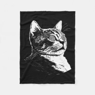 Psychedelisch kattenfestival Edm Trippy Illusion K Fleece Deken
