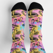 Psychedelisch kleurrijk paddenstoelenpatroon sokken (Top)