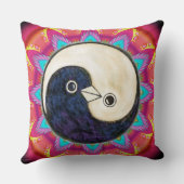 Psychedelisch kussen met YinYang Peace Doves (Achterkant)