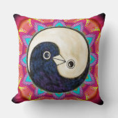 Psychedelisch kussen met YinYang Peace Doves (Voorkant)
