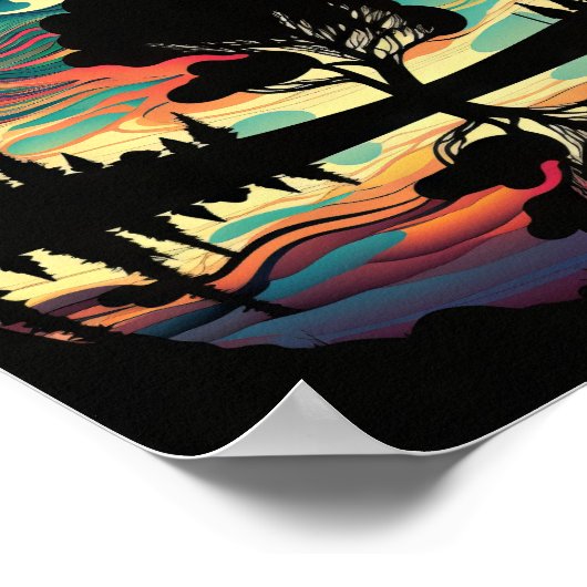 Psychedelisch landschap poster (Hoek)