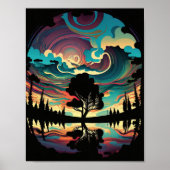 Psychedelisch landschap poster (Voorkant)