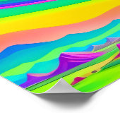 Psychedelisch Landschap Roze Groen Kunst Poster (Hoek)
