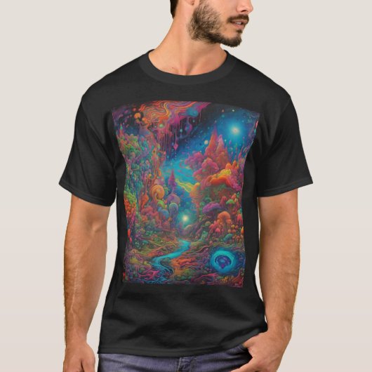 Psychedelisch Landschap T-shirt (Voorkant)
