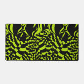 Psychedelisch limoengroen en zwart patroon bureaumat (Voorkant)