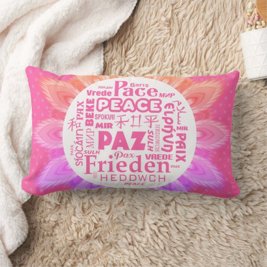 Psychedelisch Lumbar kussen/rust in meerdere talen Kussen (Deken)