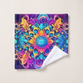 Psychedelisch Mandala-ontwerp Bad Handdoek (Wasdoekje)