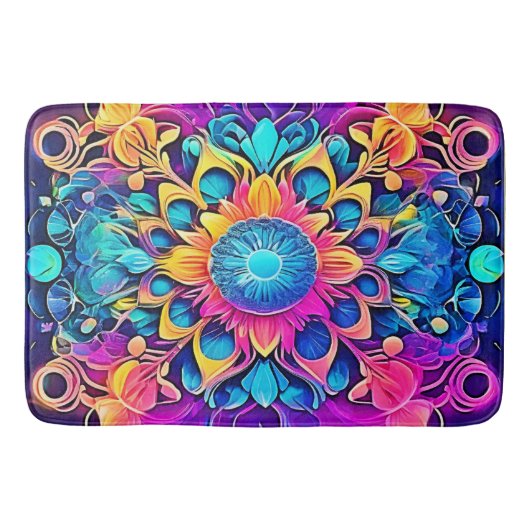 Psychedelisch Mandala-ontwerp Badmat (Voorkant)