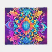 Psychedelisch Mandala-ontwerp Fleece Deken (Voorkant (Horizontaal))
