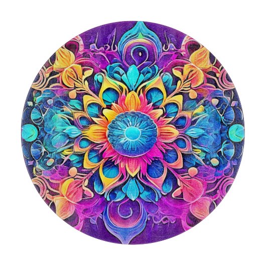 Psychedelisch Mandala-ontwerp Snijplank (Voorkant)
