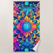 Psychedelisch Mandala-ontwerp Strandlaken (Voorkant)