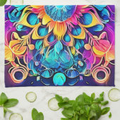 Psychedelisch Mandala-ontwerp Theedoek (Gevouwen)