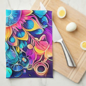 Psychedelisch Mandala-ontwerp Theedoek (Quarter Fold)