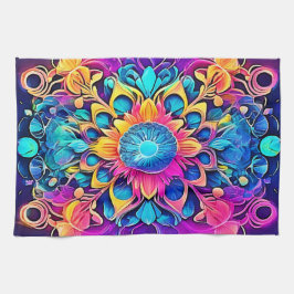 Psychedelisch Mandala-ontwerp Theedoek