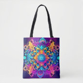 Psychedelisch Mandala-ontwerp Tote Bag (Voorkant)