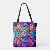 Psychedelisch Mandala-ontwerp Tote Bag (Achterkant)