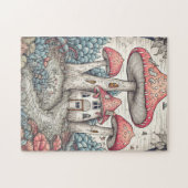  Psychedelisch Mushroom House Illustratie Legpuzzel (Horizontaal)