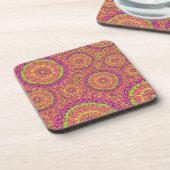 Psychedelisch Neon Mandala Wervelend Patroon Bier Onderzetter (Linkerzijde)