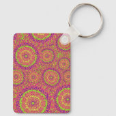 Psychedelisch Neon Mandala Wervelend Patroon Sleutelhanger (Achterkant)