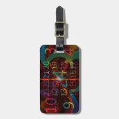 Psychedelisch nummervormpatroon, hypnotiserend ont bagagelabel (Voorkant verticaal)