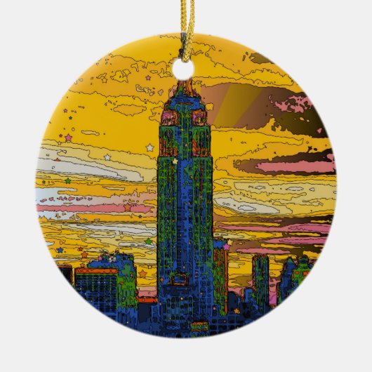 Psychedelisch NYC: Emp St Bldg B4 Keramisch Ornament (Voorkant)