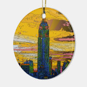 Psychedelisch NYC: Emp St Bldg B4 Keramisch Ornament (Links)