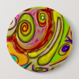 Psychedelisch Ongebruikelijk Kikkergezicht  Ronde Button 4,0 Cm