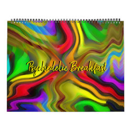 Psychedelisch ontbijt Trippy Abstracte kunst Kalender