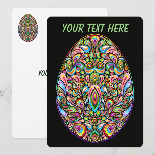 Psychedelisch ontwerp Pasen ei biologisch T-shirt  (Voorkant / Achterkant)