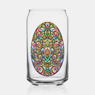 Psychedelisch ontwerp Pasen ei biologisch T-shirt Blikvorm Glas