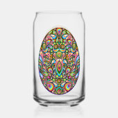 Psychedelisch ontwerp Pasen ei biologisch T-shirt Blikvorm Glas (Achterkant)