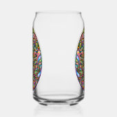 Psychedelisch ontwerp Pasen ei biologisch T-shirt Blikvorm Glas (Links)
