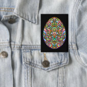 Psychedelisch ontwerp Pasen ei biologisch T-shirt Button (Insitu)