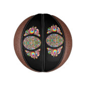 Psychedelisch ontwerp Pasen ei kids biologisch T-s Basketbal (Verticaal)