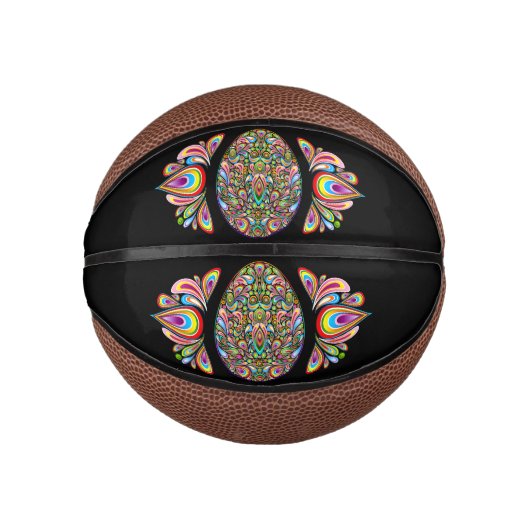 Psychedelisch ontwerp Pasen ei kids biologisch T-s Basketbal (Voorkant)