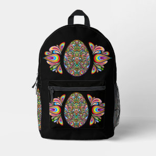 Psychedelisch ontwerp Pasen ei kids biologisch T-s Bedrukte Rugzak