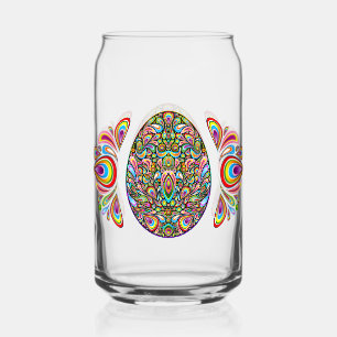 Psychedelisch ontwerp Pasen ei kids biologisch T-s Blikvorm Glas