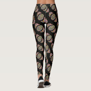 Psychedelisch ontwerp Pasen ei kids biologisch T-s Leggings