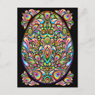 Psychedelisch ontwerp voor paasei briefkaart