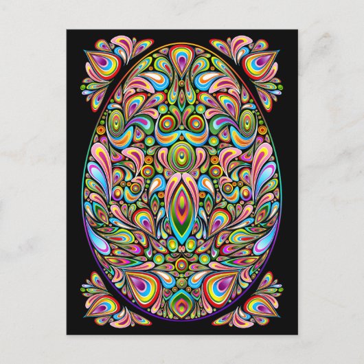 Psychedelisch ontwerp voor paasei briefkaart (Voorkant)