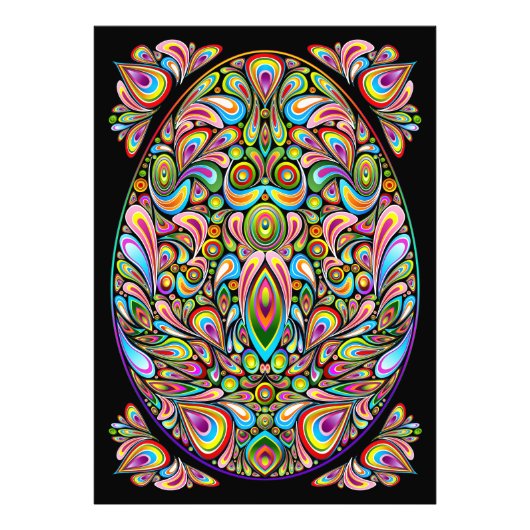 Psychedelisch ontwerp voor paasei foto afdruk (Voorkant)