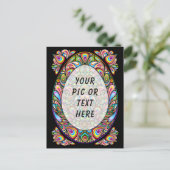 Psychedelisch ontwerp voor Pasen ei Feestdagenkaart (Staand voorkant)