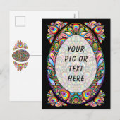 Psychedelisch ontwerp voor Pasen ei Feestdagenkaart (Voorkant / Achterkant)