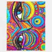 Psychedelisch oogontwerp Uitzicht Fleece Deken (Voorkant)