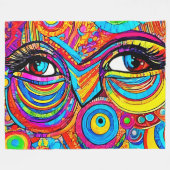 Psychedelisch oogontwerp Uitzicht Fleece Deken (Voorkant (Horizontaal))