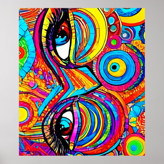 Psychedelisch oogontwerp Uitzicht Poster (Voorkant)