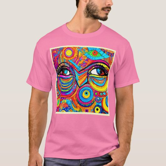 Psychedelisch oogontwerp Uitzicht T-shirt (Voorkant)