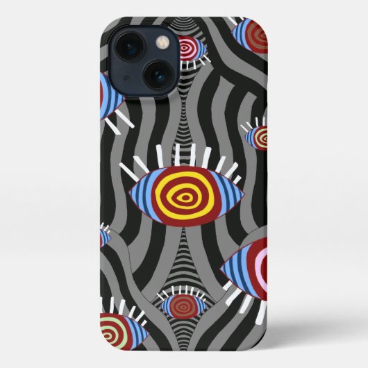 Psychedelisch oogpatroon - Art Phone Case iPhone Hoesje (Achterkant)