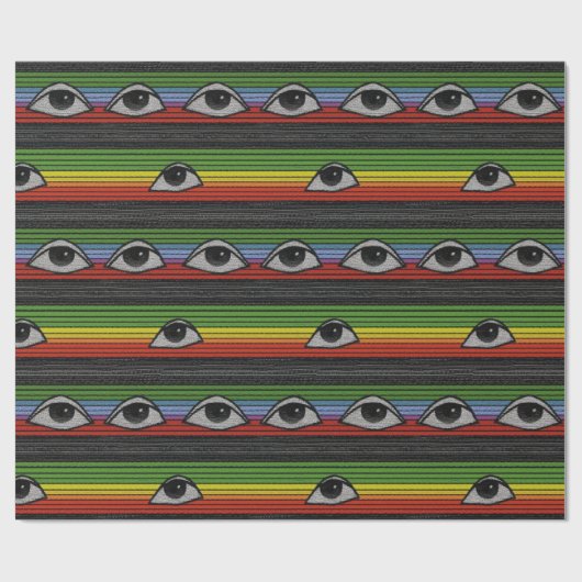 Psychedelisch oogpatroon cadeaupapier (Vlak)